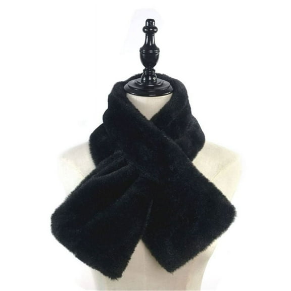 Winter Plush Faux Fur Scarf Solid Color Collar Shawl Neck Warmer Neckerchief