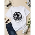 thumbnail image 1 of Rugby T-shirt - Girls' Cotton Round Neck Short Sleeve T-Shirt, Casual Summer Top with New Zealand Rugby Print, Regular Fit - Youth Fashion Tee, Casual Summer Top | Round Neck Tshirt | Knit Constructi, 1 of 6