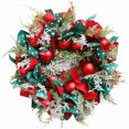thumbnail image 1 of Dinheiro Corona navideña Guirnalda de invierno Corona artificial de 42 cm con cinta de bolas navideñas Decoraciones navideñas Corona de puerta delantera para decoración navideña de invierno, 1 of 5