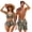 Camouflage Oak, variant on Hawaii Palm Tree Wave Matching Bathing Suits for Couples Womens Bikini Sets Sexy Tie Knot Quick Dry Summer Shorts Swimwear for Women Men Summer Couples Swimsuits Matching Sets