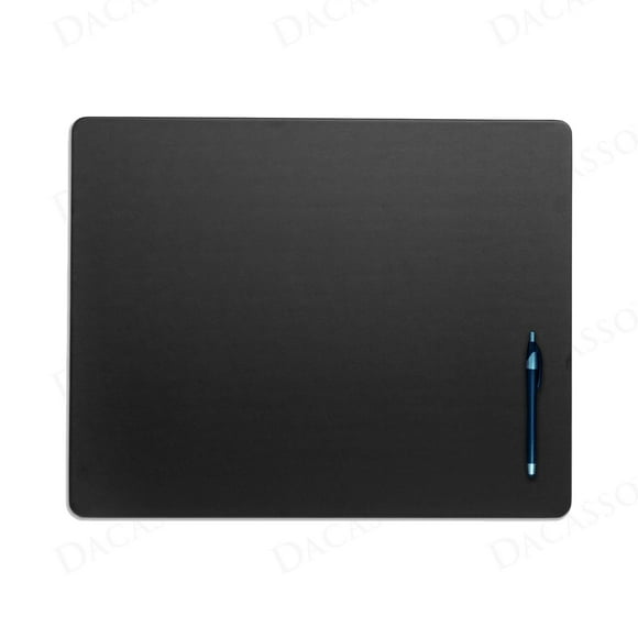 Dacasso Black Leatherette 20" x 16" Luxury Conference Table Pad - Desk Blotter for Writing - Boardroom Organization & Executive Desk Decor