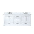 thumbnail image 3 of Dukes 80 in. W x 22 in. D White Double Bath Vanity, Carrara Marble Top, and Faucet Set, 3 of 9