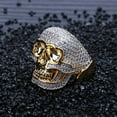 thumbnail image 5 of Sparkly Punky Rapper Trendy Skull Rings for Men Cool Iced out Hip Hop Cubic Zirconia Men Rings, 5 of 8