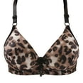 thumbnail image 2 of SHOPESSA Women's Leopard Sexy Comfortable Breathable Back Closure Printing Non-Wired Bra, 2 of 3