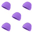 thumbnail image 2 of Guardurnaity Sombreros para mujer Sombreros de color sólido Accesorio de ropa Cubierta para el cabello Gorros flexibles Gorro de punto unisex para al Violeta 5piezas Guardurnaity CBP225360, 2 of 5