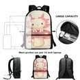 thumbnail image 4 of Yuyamidu Axolotl Backpack with Lunch Bag for Girls 8-12 Mushroom Kids Book Bag and Lunch Box Set for Girls 4 PCS Elementary/Middle School Bookbag and Lunchbox Pen Case Water Bottle Bag, 4 of 7