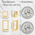 thumbnail image 6 of Lancharmed Gold Plated Earrings Studs,Square Rectangles 2 Pairs Earring For Women New Year Gifts, 6 of 9