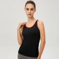 thumbnail image 3 of SWSMCLT Women's Breathable Tank Top Elasthane Pull On Curvy Sleeveless Stretch Vest Top Chic Vest Autumn Black Orange Medium, 3 of 3