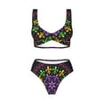 thumbnail image 4 of Daiia Mardi Gras5 Women's Bikini Set Two Piece Swimsuit High Waisted Bikini Adjustable Straps Bikini Perfect for Beach, Pool, and Summer Vacation-Small, 4 of 9