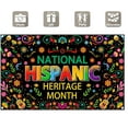 thumbnail image 3 of Hispanic Heritage Month Festival Backdrop Mexican History Month Photography Background Latin Spanish Party Decorations Photo Banner Props with Four Holes Easy to Hang, 3 of 3