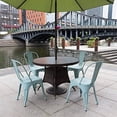 thumbnail image 4 of YRLLENSDAN 18" Seat Height Metal Chairs Set of 4，Dining Chairs Indoor/Outdoor Tolix Restaurant Chair Kitchen Chair 18” Seat Height Stackable Trattoria Metal Bar Chairs (Blue), 4 of 7