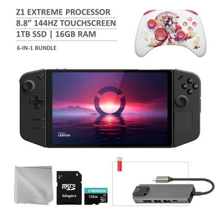 Lenovo Legion Go 1TB SSD Gaming Handheld 8.8-inch Touchscreen 144Hz 2K QHD AMD Ryzen Z1 Extreme Processor, Mytrix Touro Wireless Pro Controller, Hub, 128GB MicroSD Card, 5 Accessories: 6 in 1 Bundle