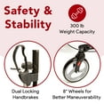thumbnail image 4 of ProHeal Rollator Walker with Seat - 8" Wheels, 19"Seat - Includes Cup Holder, Storage Bag, and LED Light, 4 of 8