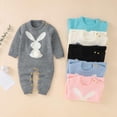 thumbnail image 4 of URMAGIC Baby Newborn Knitted Sweater Romper Longsleeve Outfit Cotton Jumpsuit with Cute Bunny Pattern 18-24 Months, 4 of 15