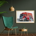 thumbnail image 2 of Cars Wall Art with Frame, Big Truck Emergency Equipments Universal Safety Rescue Team Engine Cartoon, Printed Fabric Poster for Bathroom Living Room, 35" x 23", Grey Red, by Ambesonne, 2 of 2