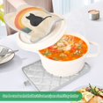 thumbnail image 3 of Yayeee Pot Holders Kitchen Heat Resistant with Pocket 7"x9.8" Cotton Oven Cooking Hot Pads, Beige Cat Rainbow, 3 of 7