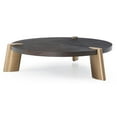thumbnail image 2 of Whiteline Modern Living Mimeo Coffee table, Diameter 48 H13, Wenge & Brass, 2 of 4