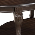 thumbnail image 5 of 42" Oval Coffee Table with Storage Shelf, 2-Tier Solid Wood Cocktail Tea Table, Traditional Retro Center Table for Living Room, Bearing 400LBS, Espresso, 5 of 7