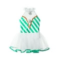 thumbnail image 7 of ZDHoor Girls Miss Santa Christmas Candy Cane Costume Sequins Ballet Leotard Tutu Dress Dance Costume Green-C 14, 7 of 7