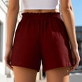 thumbnail image 5 of Guitiannn High Waisted Casual Summer Shorts for Elastic Comfort Loose Fit Solid Color Straight Leg Shorts Women's Shorts Athletic Long Chub Rub Shorts for Women Women Athletic Shorts Twill Shorts, 5 of 6