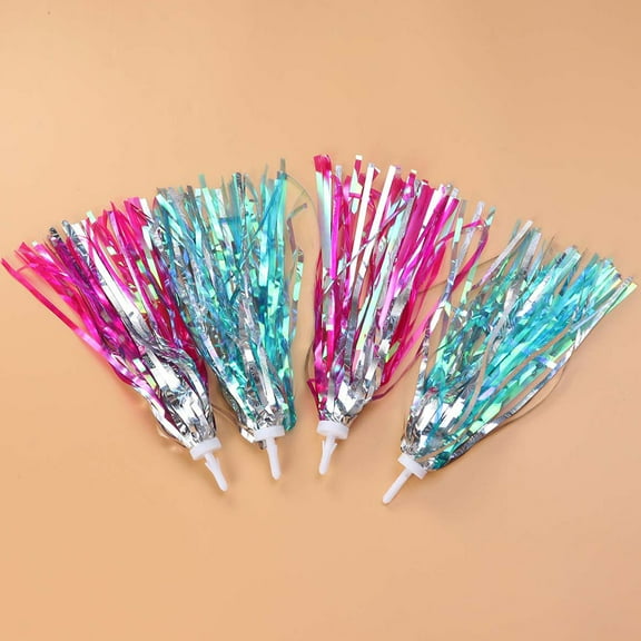 HOOWIFFY Colorful Handlebar Streamers Tassel Ribbons for Kids Bikes and Scooters, 8 Pieces Decorative Accessories