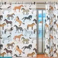 thumbnail image 2 of Coolnut 2PCS Sheer Curtains, 78"x55" Colorful Horse Gauze Door and Window Voile Curtain Panels for Bedroom Living Room, 2 of 4