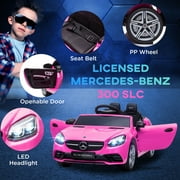 Aosom 12V Kids Electric Ride On Car with Parent Remote Control, Two Motors, 2 Speeds, Music, LED Lights, USB for 3-6 Years Old, Pink