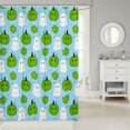 thumbnail image 2 of Manfei Spooky Halloween Pumpkin Pattern Shower Curtain 72Wx84L,Cute Ghost Pattern Bathroom Shower Curtain, 2 of 5