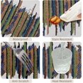 thumbnail image 4 of 60x84inches Rectangle Tablecloth Bohemian Colorful Striped White Table Cloth Spill Proof and Waterproof Fabric Table Cover for Kitchen Dining Room Cafe Patio Indoor Outdoor Party Supplies, 4 of 7