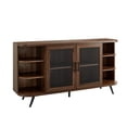 thumbnail image 6 of Walker Edison Modern Curved TV Stand for TVs up to 65”, Dark Walnut, 6 of 10