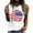 White, variant on Tank Tops for Women under $5 Independence Day Sleeveless Round Neck Summer Casual Loose T-Shirt Black S