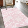 thumbnail image 2 of 3'x5' Rug for Living Room Bedroom, Pink Geometric Washable Area Rugs Non-Slip Carpet Mats, Morocco Modern Simple Abstract Aesthetic Indoor Low Pile Area Rug Runner for Kitchen, Mudroom, 2 of 8