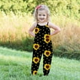 thumbnail image 3 of Odeerbi 1-6 Years Toddler Girls Summer Jumpsuit Sunflower Camisole Romper Casual Breathable Comfortable Overalls Strap Bib Overall Pants Playsuit, 3 of 5