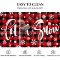 thumbnail image 6 of Christmas Tablecloth Christmas Table Cloth Plaid Tablecloth Black and Red Buffalo Checkered Let It Snow Washable Table Cover for Party Decoration Round Christmas Tablecloth 60 inch, 6 of 6