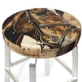 thumbnail image 3 of Daiia Musical Horse Vintage Collage Stool Covers Round,Round Bar Stool Covers Waterproof Bar Chair Covers Washable Stool Cushion Slipcover for 12-14 Inch Chair-14 inch, 3 of 7