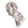 thumbnail image 4 of ManxiVoo Ladies Autumn Winter British Check Pattern Scarf for Commuting Neck Warmth and Cold Weather with Tassels Pink, 4 of 4