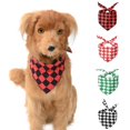 thumbnail image 2 of Teddy Kerchief Long Lifespan Easy To Wear Cotton Checkerboard Grid Dog Bandana For Spring, 2 of 3