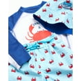 thumbnail image 3 of Beach Bros Boys UPF 50+Bucket Hat Swimwear, 2-pcs, 2T-7, Blue, 3 of 7