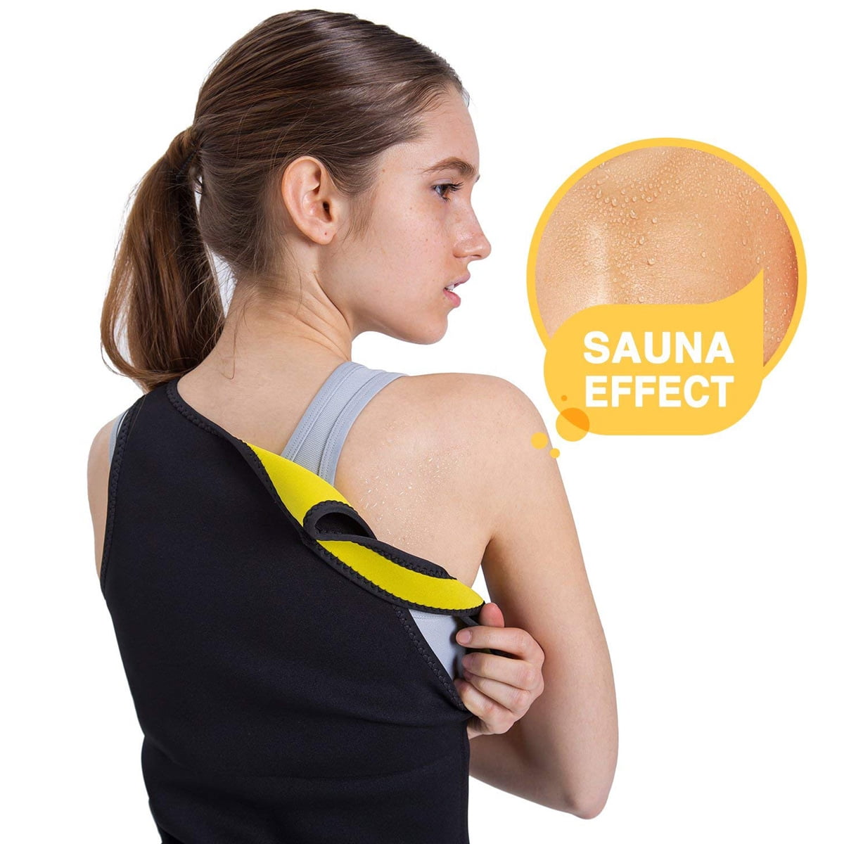 Denise Lamb Frauen-Körper-Former Hot Sweat Abnehmen Sauna Vest Neopren for Shapewear Tummy Fat Burner Weight Loss Color : Black, Size : 3XL