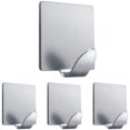 thumbnail image 1 of Juego de 4 ganchos de pared adhesivos liwang de acero inoxidable resistentes al agua, 1 of 2