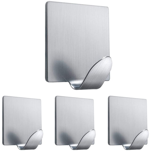 Juego de 4 ganchos de pared adhesivos liwang de acero inoxidable resistentes al agua