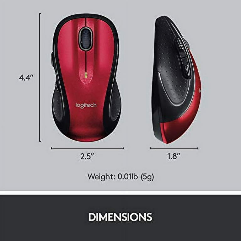 Logitech M510 Wireless Mouse USB Receiver Back Forward Buttons Scrolling Red Walmart
