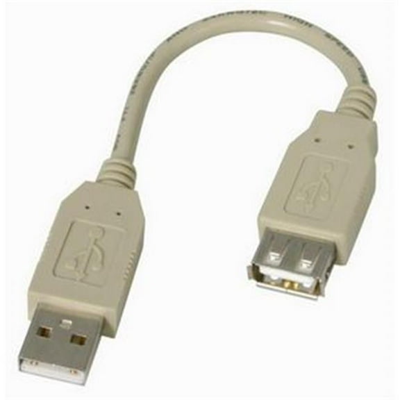 Fully Rated USB 2.0 Extension Cable 6 Inch 1 x Type A  1 x Type A Extension Cable Gray