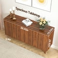 thumbnail image 2 of WIRRYTOR Fluted Sideboard Cabinet with Storage and Adjustable Shelves, Buffet Cabinet, Accent Storage Cabinet with Fluted Carved Arc Door Design for Kitchen Dining Living Room (Walnut , 4 Doors), 2 of 8
