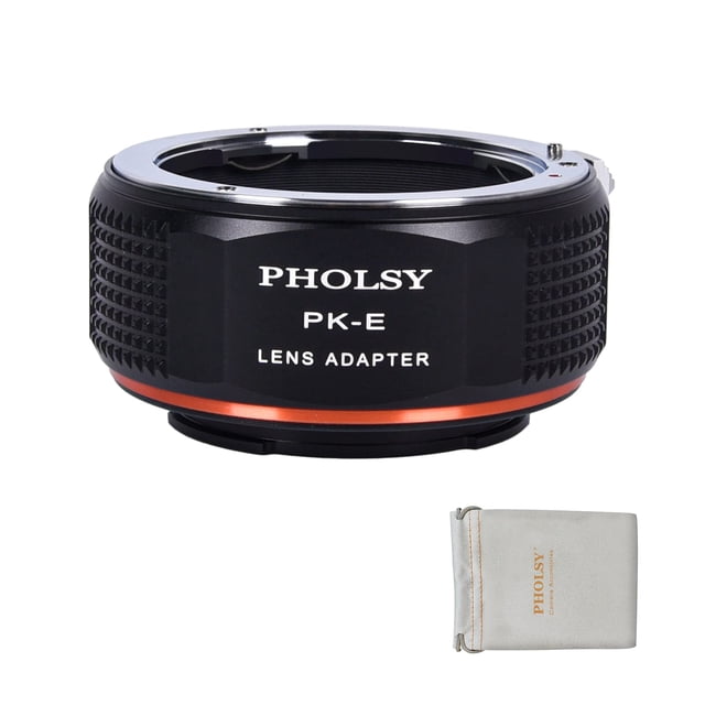 Adaptador de montura de objetivo PHOLSY Manual Focus Pentax K a Sony E