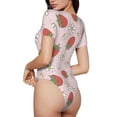 thumbnail image 2 of Fotbe Strawberry Floral Body de Mujer con Cuello Redondo y Mangas Cortas, Sin Mangas Ajustado, Suave, Cómodo y Básico-Large, 2 of 7
