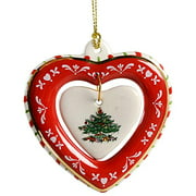 Spode 1667884 Heart Ornament, Green