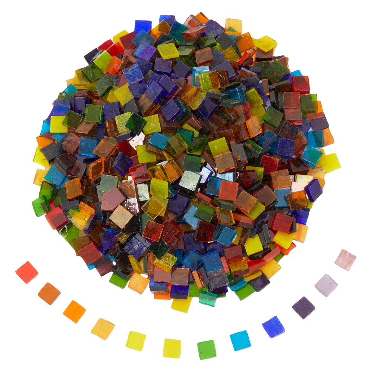 Rosenice Mosaic Tiles 200pcs 10/12/14mm Mixed Round for Crafts Glass Supplies 
