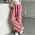 thumbnail image 3 of Iyufng Summer Girls' Checkered Drawstring Pants, 3 of 7