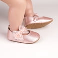 thumbnail image 5 of Emy Dola 2-Pairs Infant Baby Girls Soft Sole Ribbon Tulle Bowknot Princess Wedding Dress Flats Prewalker Newborn Light Baby Sneaker Shoes 0-12M, 5 of 8